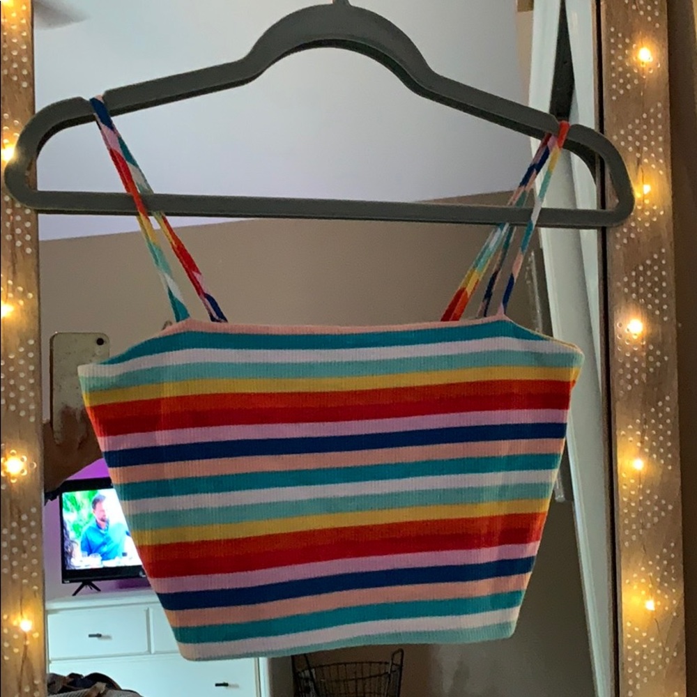Rainbow Striped Crop Top